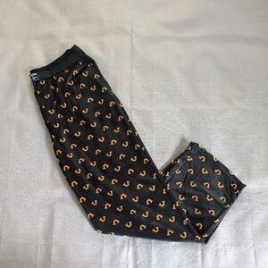 True Religion Black and Orange Fleece Sleep Pants NWT! Size Large